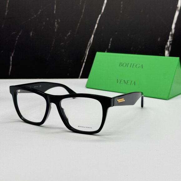 NEW BOTTEGA VENETA BV1120OA 001 BLACK SQUARE WOMEN EYEGLASSES - Picture 1 of 10